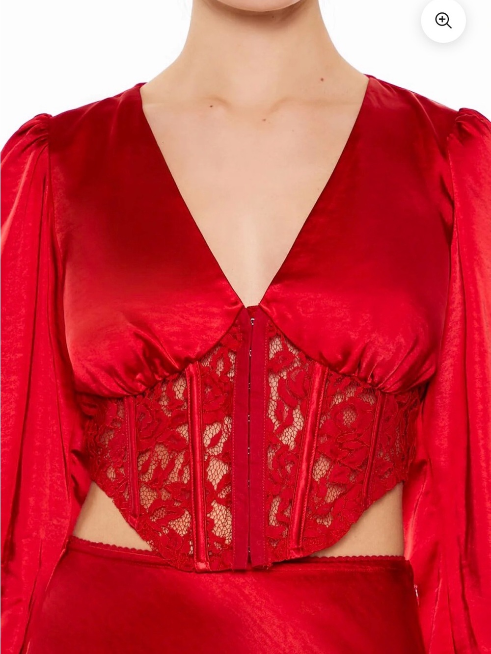SATIN & LACE CORSET CROP TOP